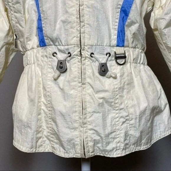 Vintage Descente Women's Ski Jacket Size XS Water-Resistant Cream & Blue Adjusta - Picture 9 of 13